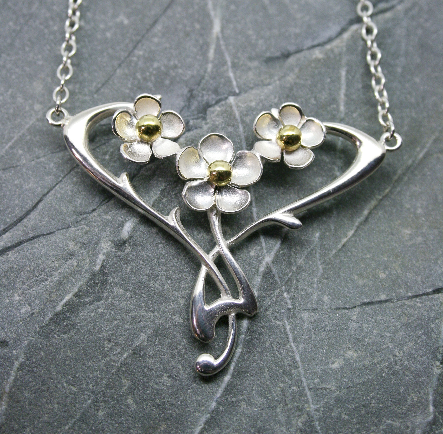 Sterling silver Art Nouveau Pendant Starboard Jewellery