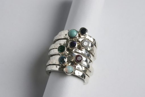 Silver stacking ring with gemstone | Starboard Jewellery