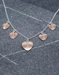 Handmade Silver and Copper Heart Leaf Necklace