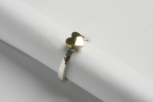 Brass heart and silver ring