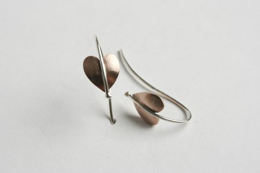 Bronze and silver earrings
