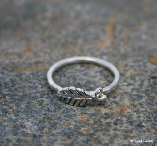 Leaf ring in sterling silver
