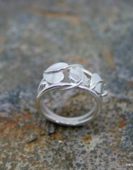 Handmade art nouveau styled sterling silver ring