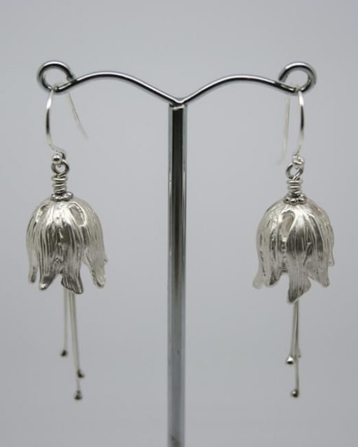 Handmade silver harebell earrings | Starboard Jewellery