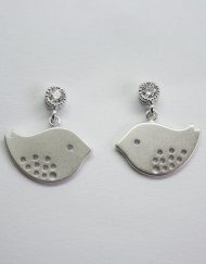 Love bird earrings on a crystal stud