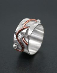 Handmade silver and copper leaf ring | Starboard Jewellery