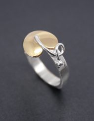 Silver ring with bronze leaf | Starboard Jewellery