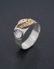 Silver ring with bronze leaf | Starboard Jewellery