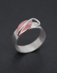 Handmade silver ring with copper leaf | Starboard Jewellery