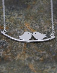 Two beautiful love birds on a branch pendant