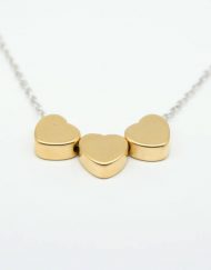 Three heart necklace gold plated