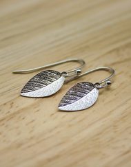 Silver plate leaf earrings