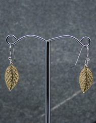 Gold plate leaf earrings