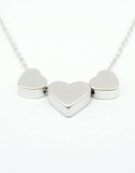 Three heart necklace rhodium plated