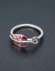 Sterling silver and copper leaf ring