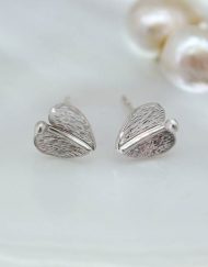 Silver leaf stud earrings | Starboard Jewellery
