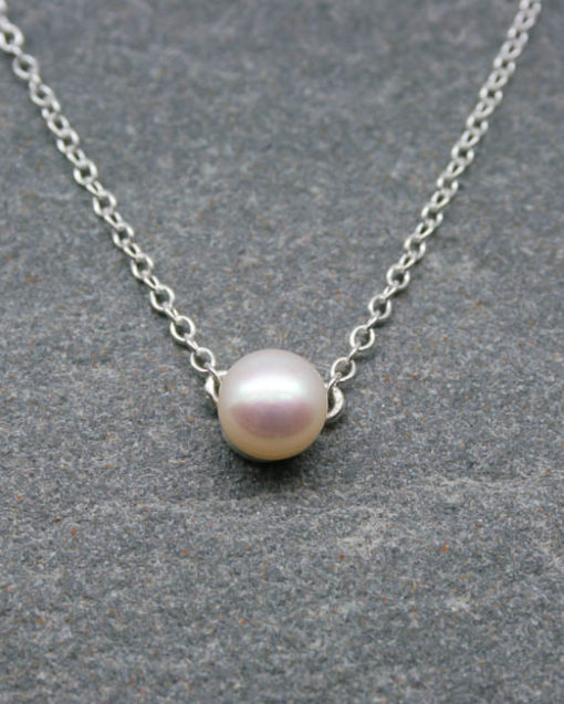 Sterling silver chain and pearl necklace