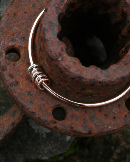 Handmade Bronze and Sterling Silver Spinner Ring Bangle | Starboard Jewellery